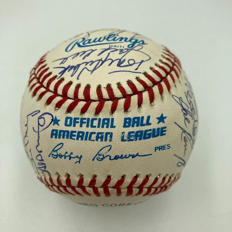1961 New York Yankees World Series Champs Team Signed Baseball Mickey Mantle JSA - 8