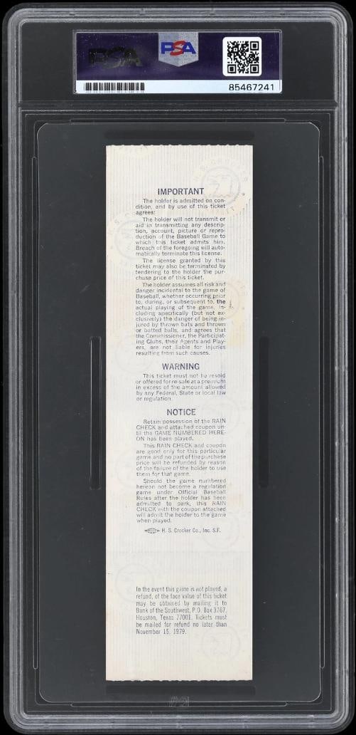 Nolan Ryan Signed 1975 World Series Ticket PSA DNA 9 MINT Houston Astros - 2