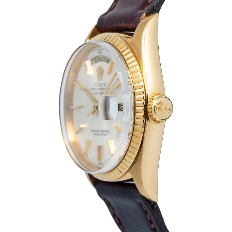 Rolex Day-Date 1803 18k Yellow Gold Silver Index Dial Automatic Men's Watch 36mm - 3