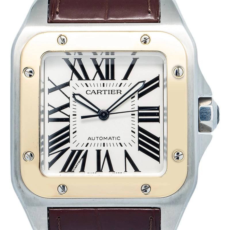 Cartier Santos 100 2656 W20077X7 SS Silver Dial Automatic Men's Watch 38mm - 2