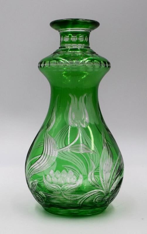 Stevens & Williams Art Nouveau Cut Glass & Engraved Decanter, C1920, No Stopper (1 of 6)