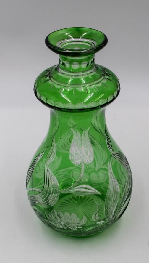 Stevens & Williams Art Nouveau Cut Glass & Engraved Decanter, C1920, No Stopper - 2