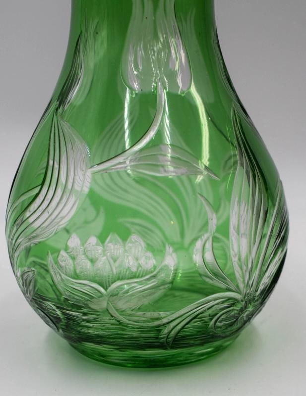 Stevens & Williams Art Nouveau Cut Glass & Engraved Decanter, C1920, No Stopper - 4