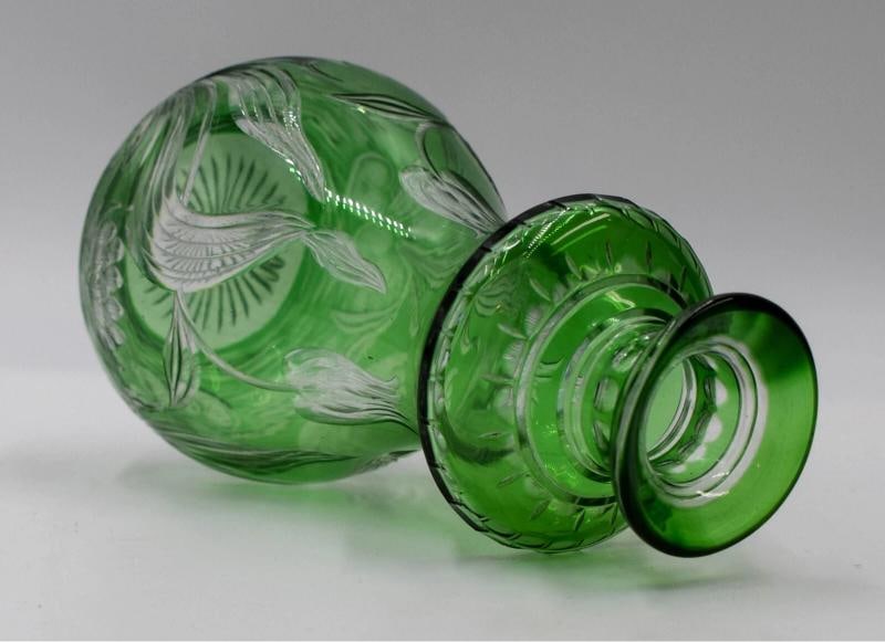 Stevens & Williams Art Nouveau Cut Glass & Engraved Decanter, C1920, No Stopper - 5