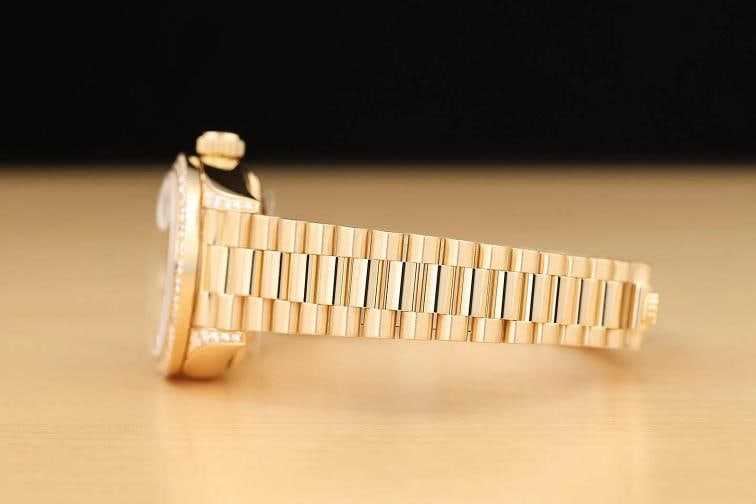 ROLEX LADIES PRESIDENT 69178 FACTORY SAPPHIRE STRING DIAMOND 18K GOLD WATCH - 5