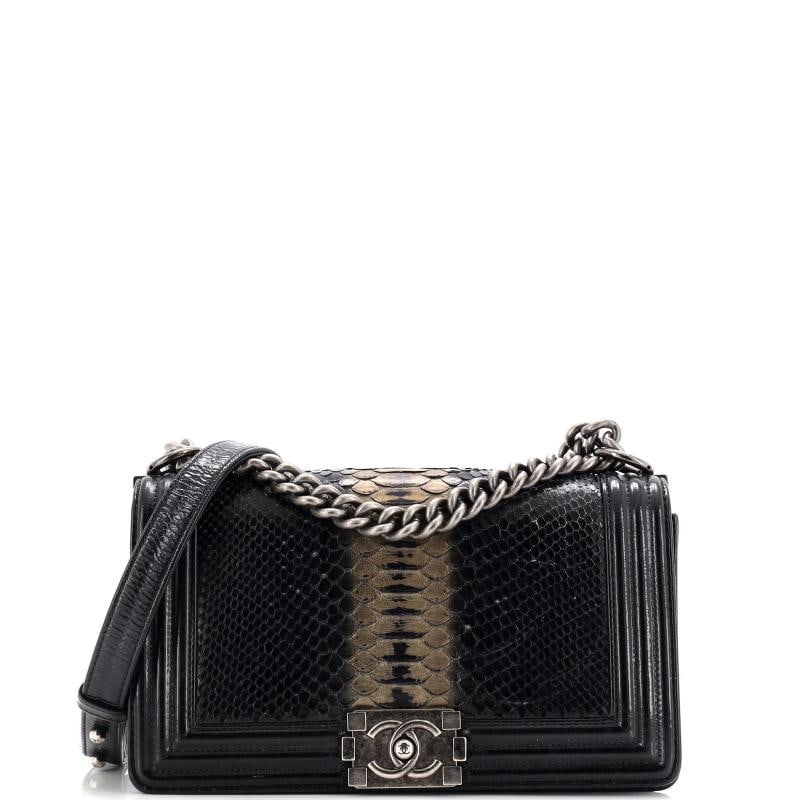 Chanel Boy Flap Bag Python and Patent Old Medium (1 of 7)