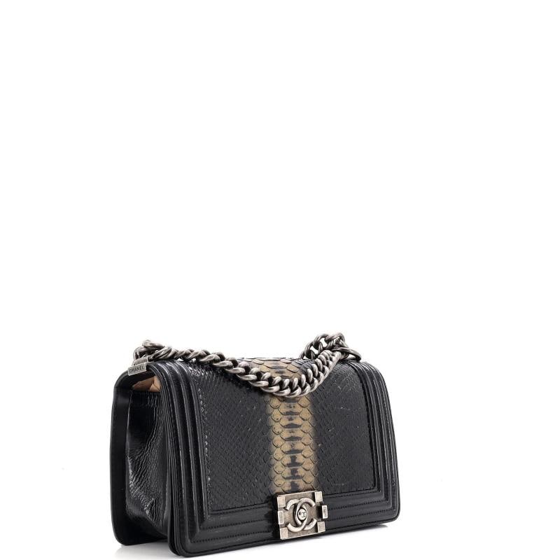 Chanel Boy Flap Bag Python and Patent Old Medium - 2