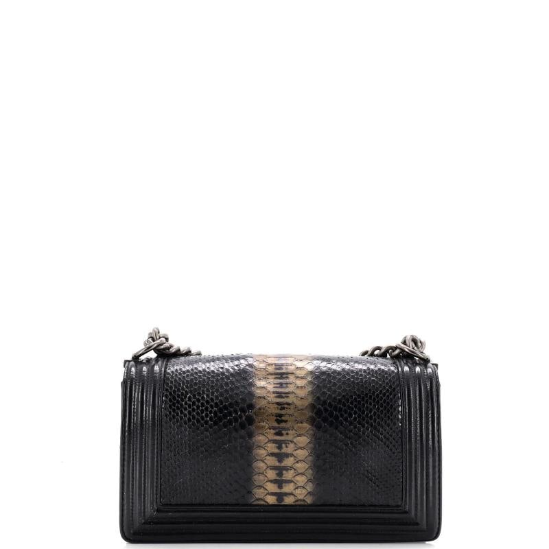 Chanel Boy Flap Bag Python and Patent Old Medium - 3
