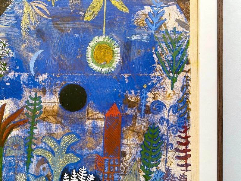 PAUL KLEE RARE 1987 MODERNIST LITHO PRINT FRAMED POSTER "SUNKEN LANDSCAPE" 1918 - 11