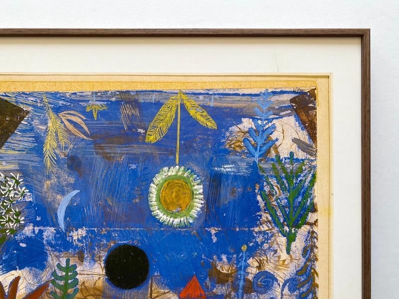 PAUL KLEE RARE 1987 MODERNIST LITHO PRINT FRAMED POSTER "SUNKEN LANDSCAPE" 1918 - 9