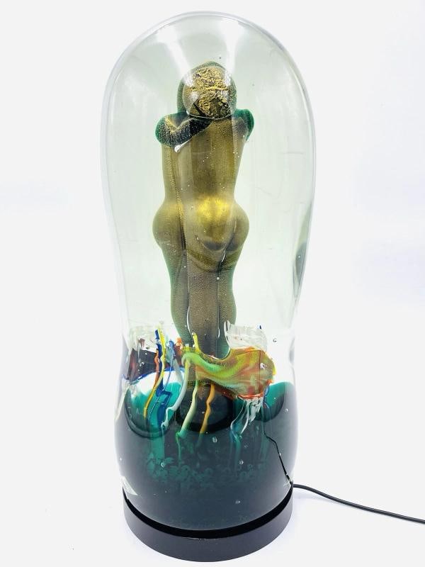Massive Murano Aquarium Sculpture Elio Raffaeli Lovers Submerged 40lbs Stunning - 2