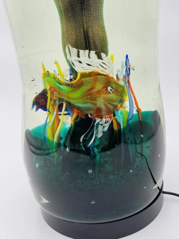 Massive Murano Aquarium Sculpture Elio Raffaeli Lovers Submerged 40lbs Stunning - 5
