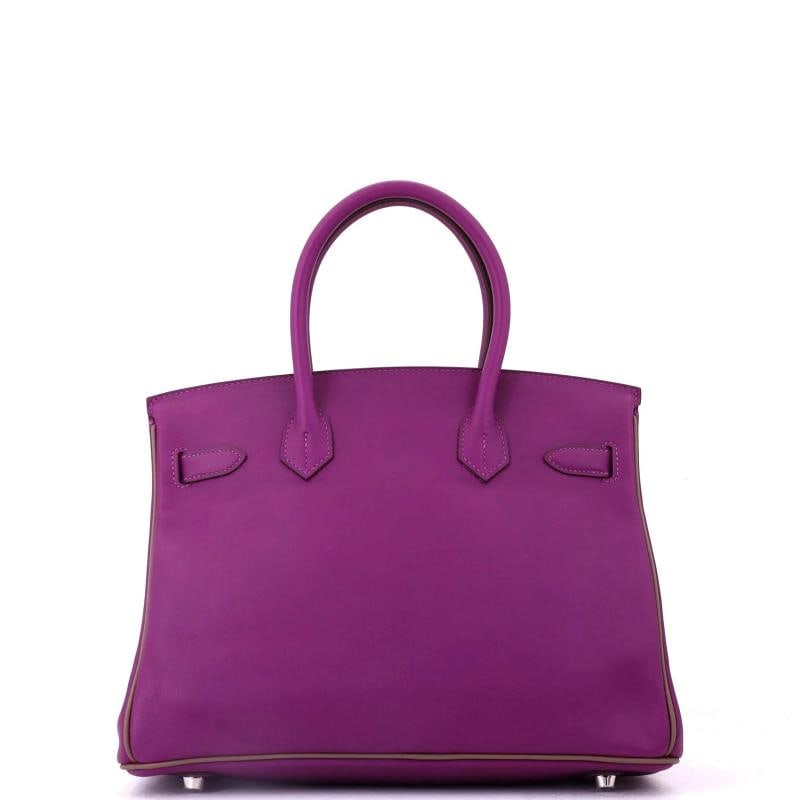 Hermes Birkin Handbag Bicolor Swift with Palladium Hardware 30 - 3