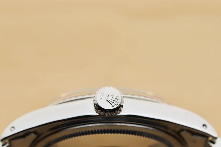 ROLEX MENS DATEJUST RED VIGNETTE DIAMOND 18K WHITE GOLD SS WATCH w/ JUBILEE BAND - 8