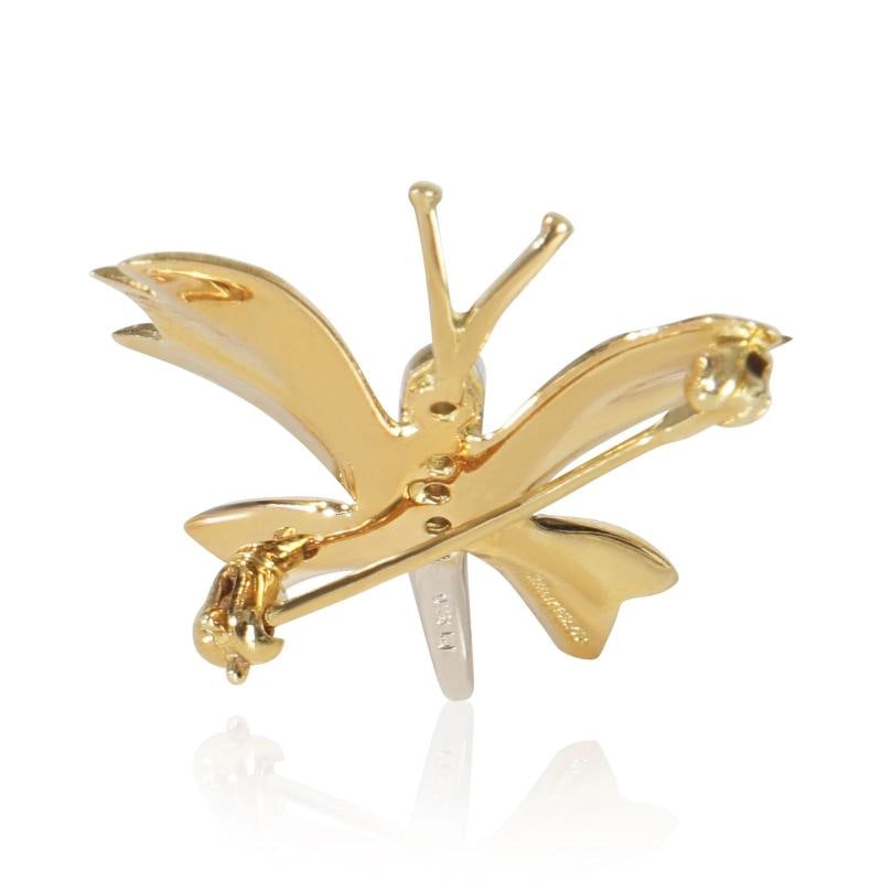 Tiffany & Co. Yellow Gold & Platinum Diamond Vintage Butterfly Brooch - 3