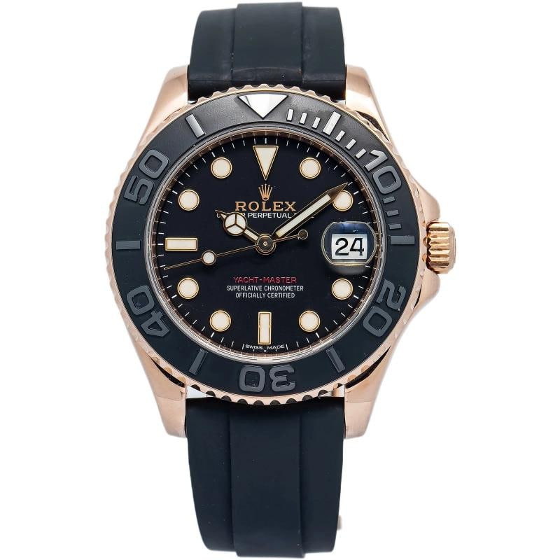 Rolex Yacht-Master 268655 Automatic 18k Rose Gold Black Dial Unisex Watch 37mm (1 of 6)