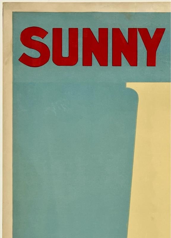 Original Vintage Poster SUNNY EGYPT EGYPTIAN STATE RAILWAYS Travel Tourism LINEN - 2