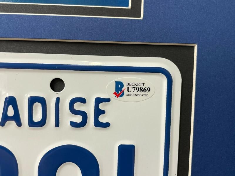 "JAWS" Richard Dreyfuss Autographed Autopsy License Plate Framed Collage BAS COA - 6