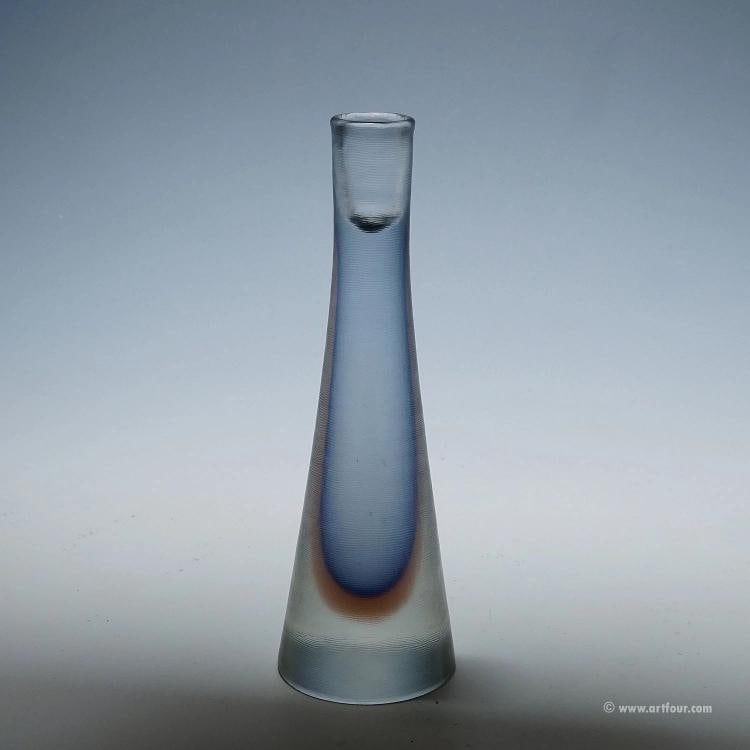 Vintage Venini Candle Holder with Inciso Decoration, Paolo Venini, Murano 1956 (1 of 8)