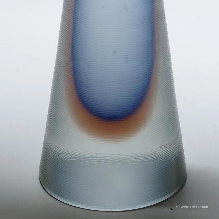 Vintage Venini Candle Holder with Inciso Decoration, Paolo Venini, Murano 1956 - 4