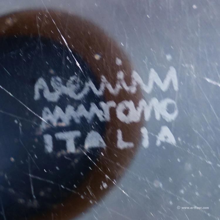 Vintage Venini Candle Holder with Inciso Decoration, Paolo Venini, Murano 1956 - 8