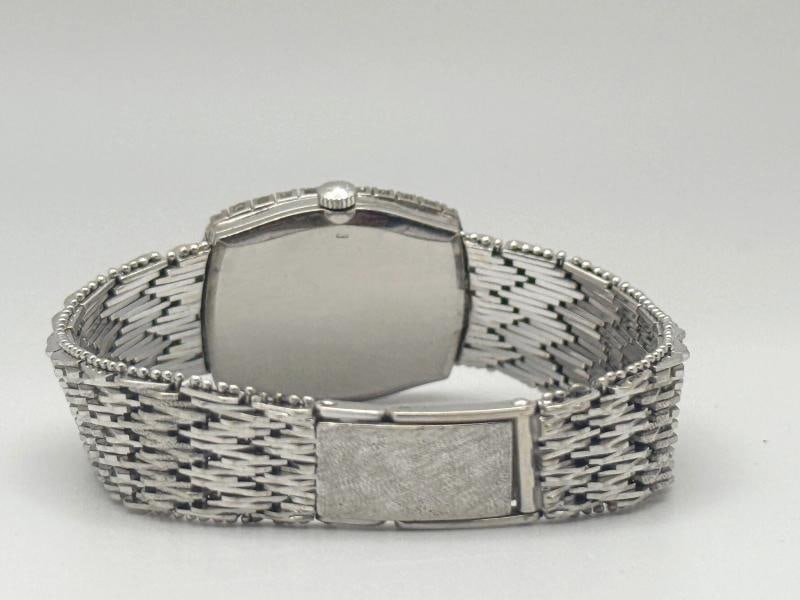 Vintage Rolex Cellini 3803 Diamond Bezel Grey Dial 18k White Gold - 5