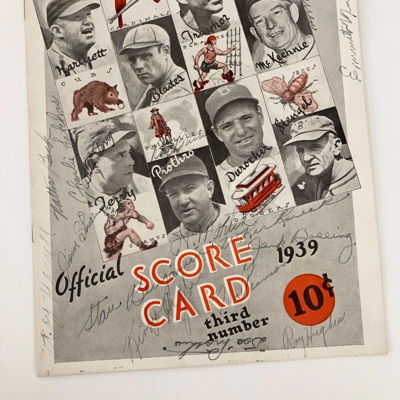 1939 Philadelphia Phillies Team Signed Official Scorecard w/22 Signatures JSA - 5