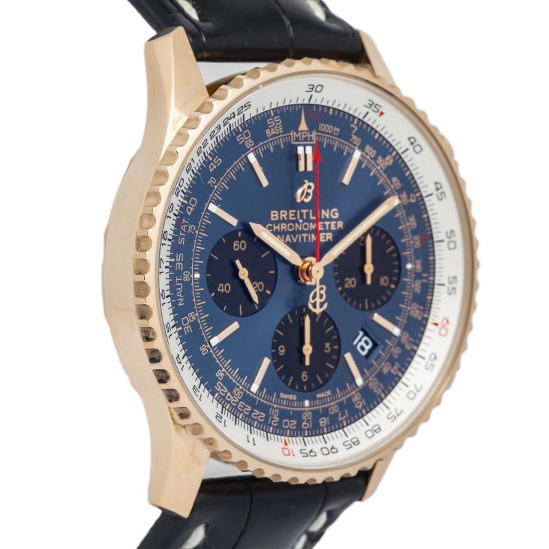Breitling Navitimer RB0121 COMPLETE 18K Rose Gold Blue Dial Auto Men Watch 43mm - 4