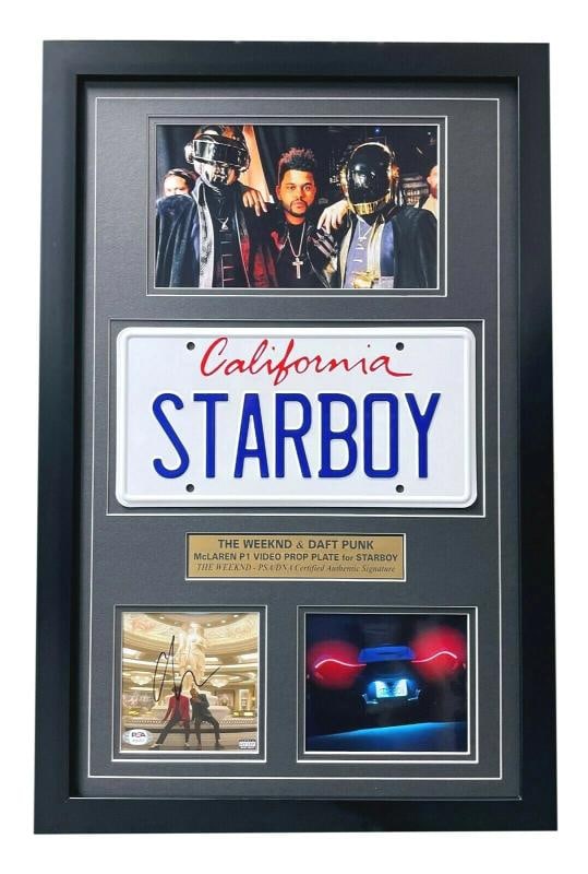 The Weeknd "Starboy" Signed CD Album License Plate Framed Collage PSA COA Auto (1 of 5)