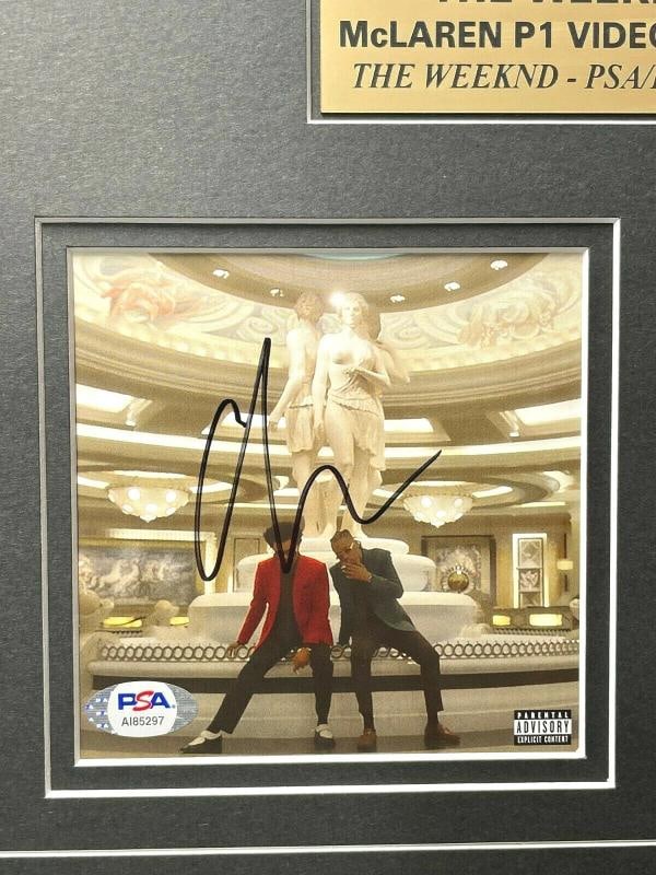 The Weeknd "Starboy" Signed CD Album License Plate Framed Collage PSA COA Auto - 3