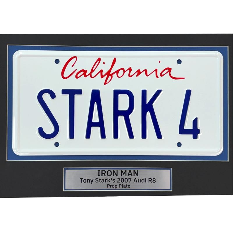 Robert Downey Jr. Signed Iron Man Movie Car Audi R8 License Plate Framed JSA COA - 4