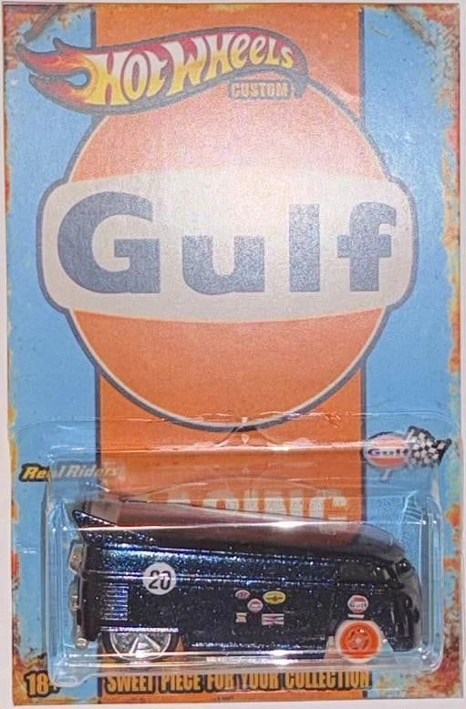 Dark Blue VW DRAG BUS Custom Hot Wheels GULF Racing Series w/ Real Riders: Condition: Used 