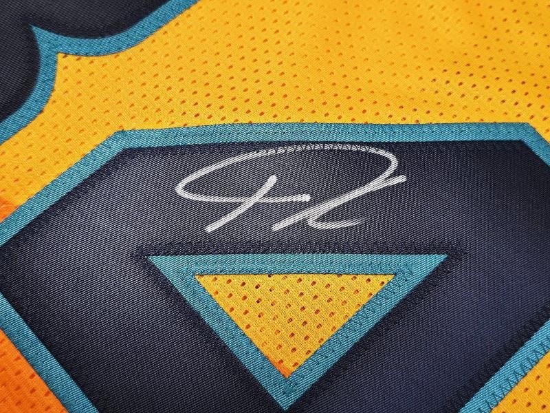 Team Greece Giannis Antetokounmpo Autographed Signed Yellow Jersey JSA - 4
