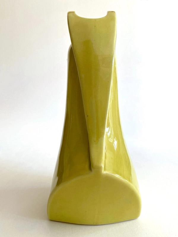 VTG 1950'S MID CENTURY MODERNIST CHARTREUSE ART POTTERY HORSE HEAD CERAMIC VASE - 11
