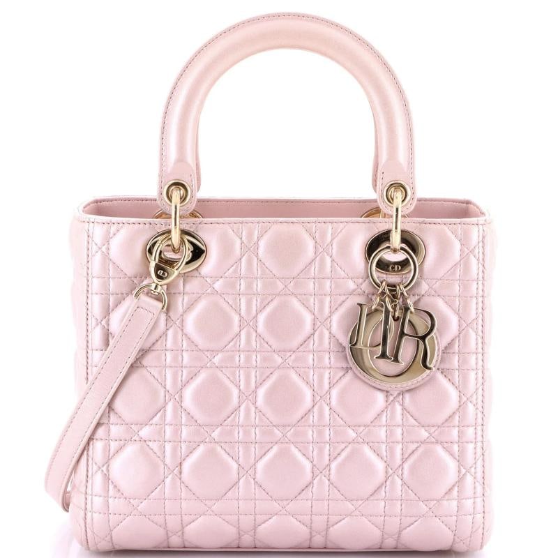 Christian Dior Lady Dior Bag Cannage Quilt Metallic Leather Medium (1 of 5)