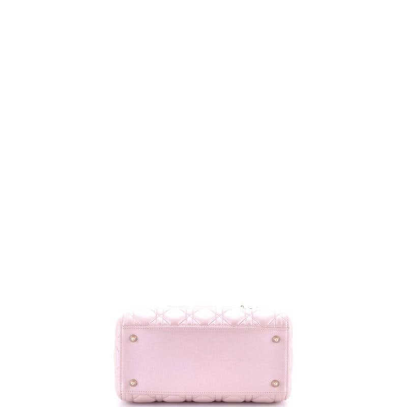 Christian Dior Lady Dior Bag Cannage Quilt Metallic Leather Medium - 4