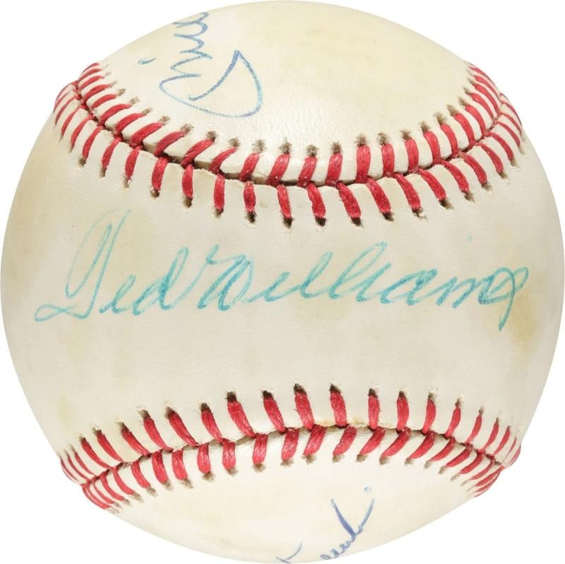 Mickey Mantle Ted Williams Carl Yastrzemski Triple Crown Signed Baseball PSA DNA - 2