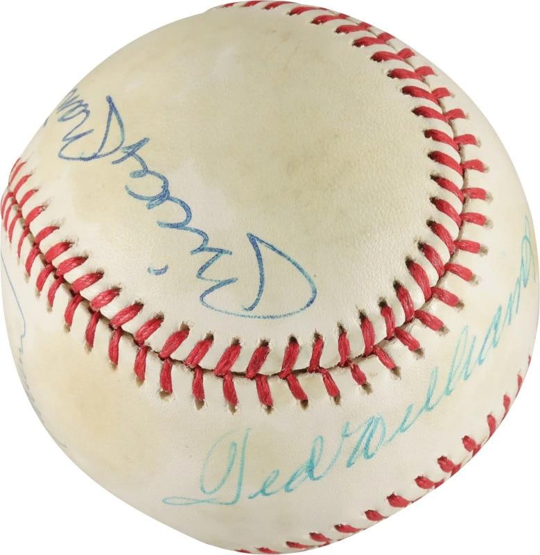 Mickey Mantle Ted Williams Carl Yastrzemski Triple Crown Signed Baseball PSA DNA - 3