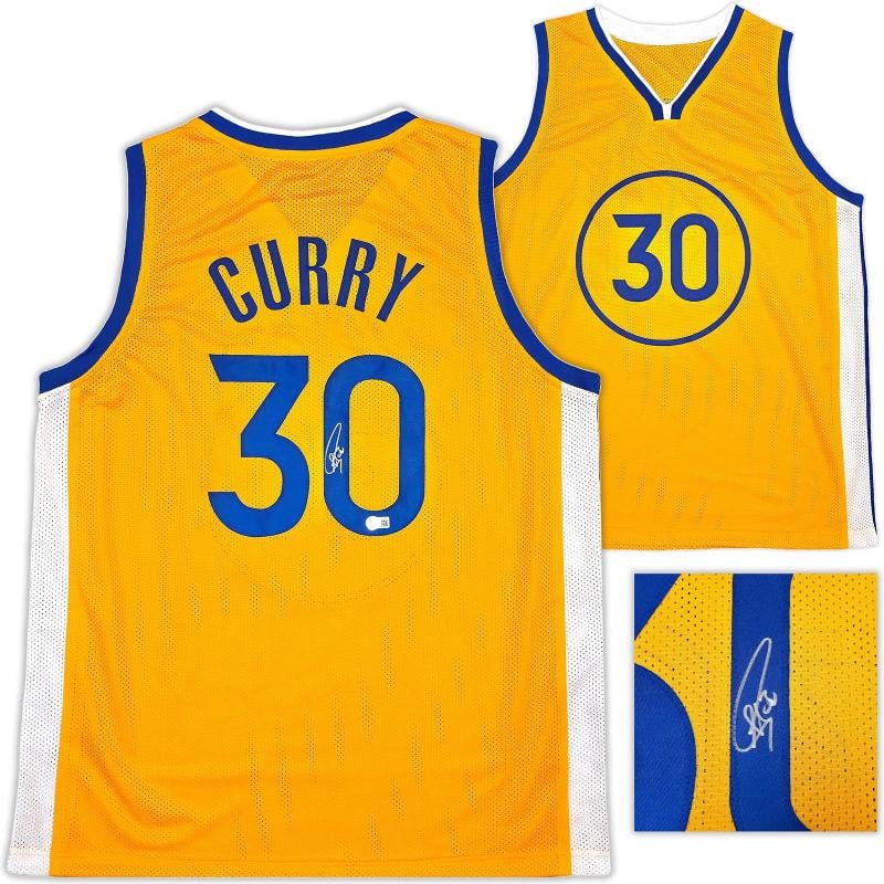 Golden State Warriors Stephen Curry Signed Yellow Jersey Beckett (1 of 2)
