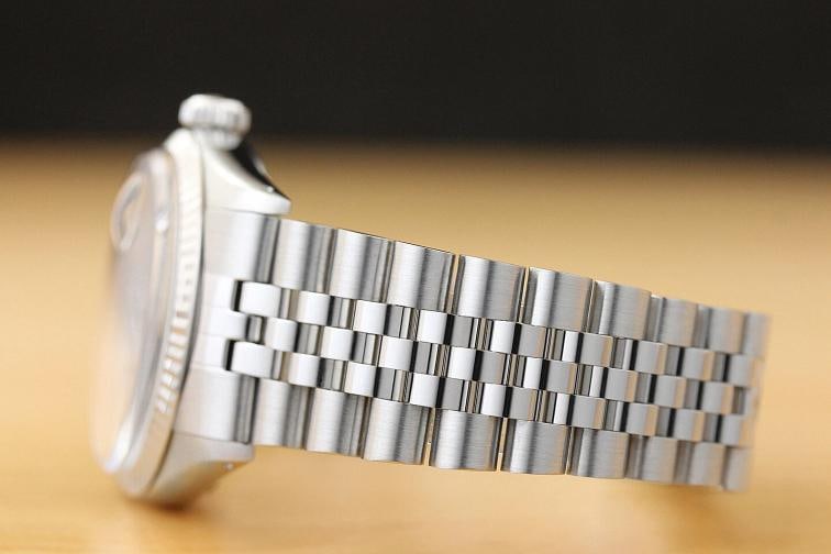 MENS ROLEX DATEJUST 16014 BLUE 18K WHITE GOLD STAINLESS STEEL QUICKSET WATCH - 5