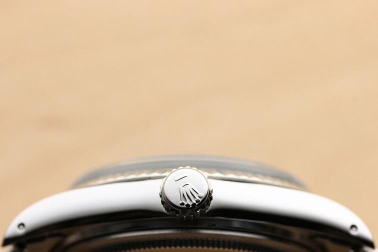 MENS ROLEX DATEJUST 16014 BLUE 18K WHITE GOLD STAINLESS STEEL QUICKSET WATCH - 8