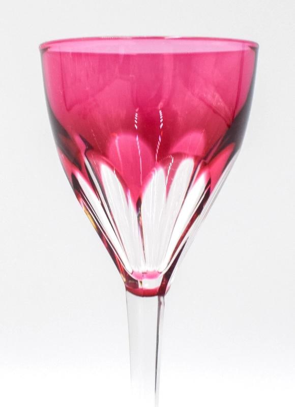 Set of 8 Val Saint Lambert Cranberry Cut to Clear Cordials - Gevaert - 3