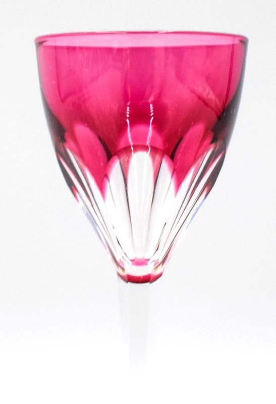 Set of 8 Val Saint Lambert Cranberry Cut to Clear Cordials - Gevaert - 4