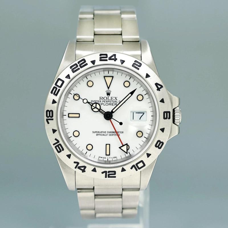 Vintage Rolex Explorer II 16550 White Patina 40mm Stainless Steel Watch Box - 2