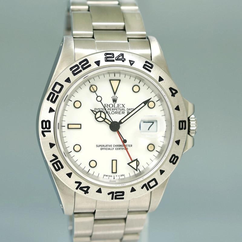 Vintage Rolex Explorer II 16550 White Patina 40mm Stainless Steel Watch Box - 3