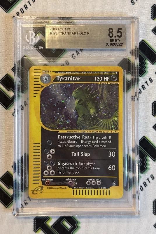 2003 Pokemon Aquapolis Tyranitar Holo Rare #H28 NM-Mint+ BGS 8.5 (1 of 2)