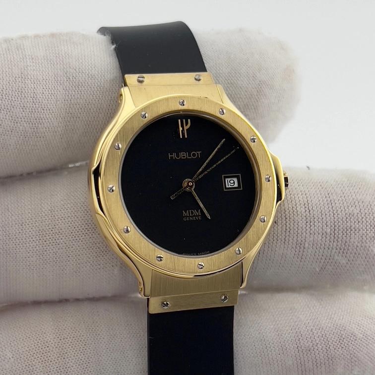Hublot MDM Classic 1400.100.3 32mm Black Dial 18k Yellow Gold - 2