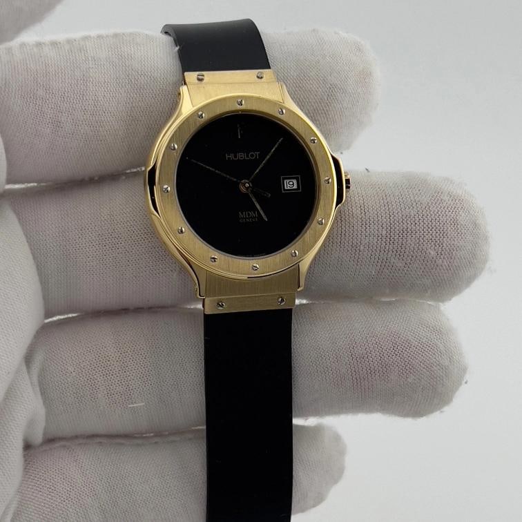 Hublot MDM Classic 1400.100.3 32mm Black Dial 18k Yellow Gold - 3