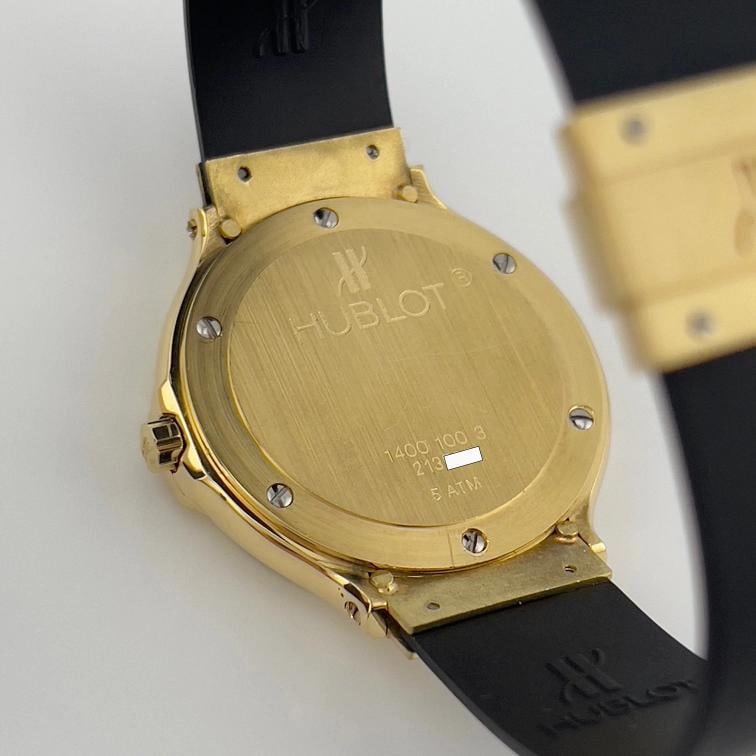 Hublot MDM Classic 1400.100.3 32mm Black Dial 18k Yellow Gold - 6