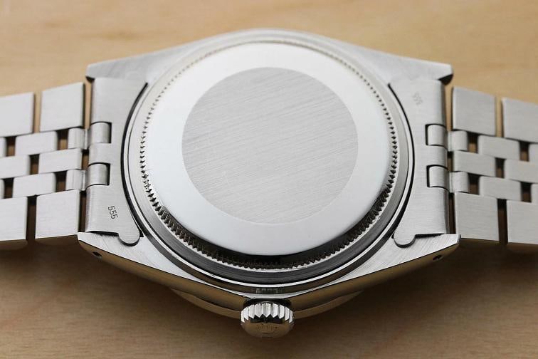 MENS ROLEX DATEJUST MOTHER OF PEARL SAPPHIRE DIAMOND 18K WHITE GOLD SS WATCH - 7